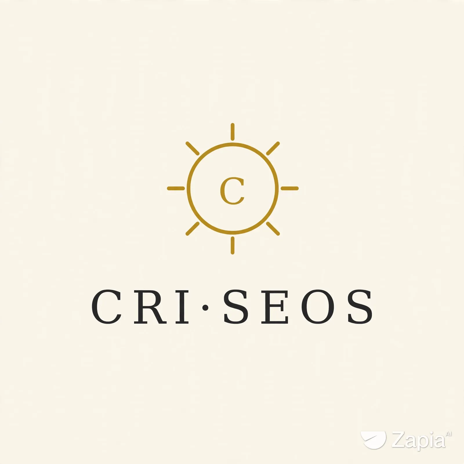 Logotipo Criseos con el emblema circular de rayos rectos arriba y el nombre CRI·SEOS debajo